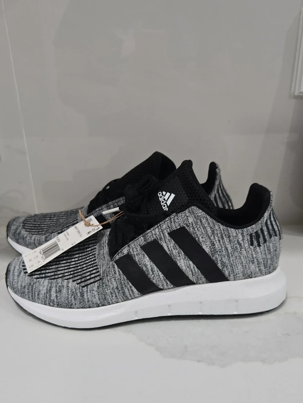 adidas Men’s Black and Gray Knit Sneakers